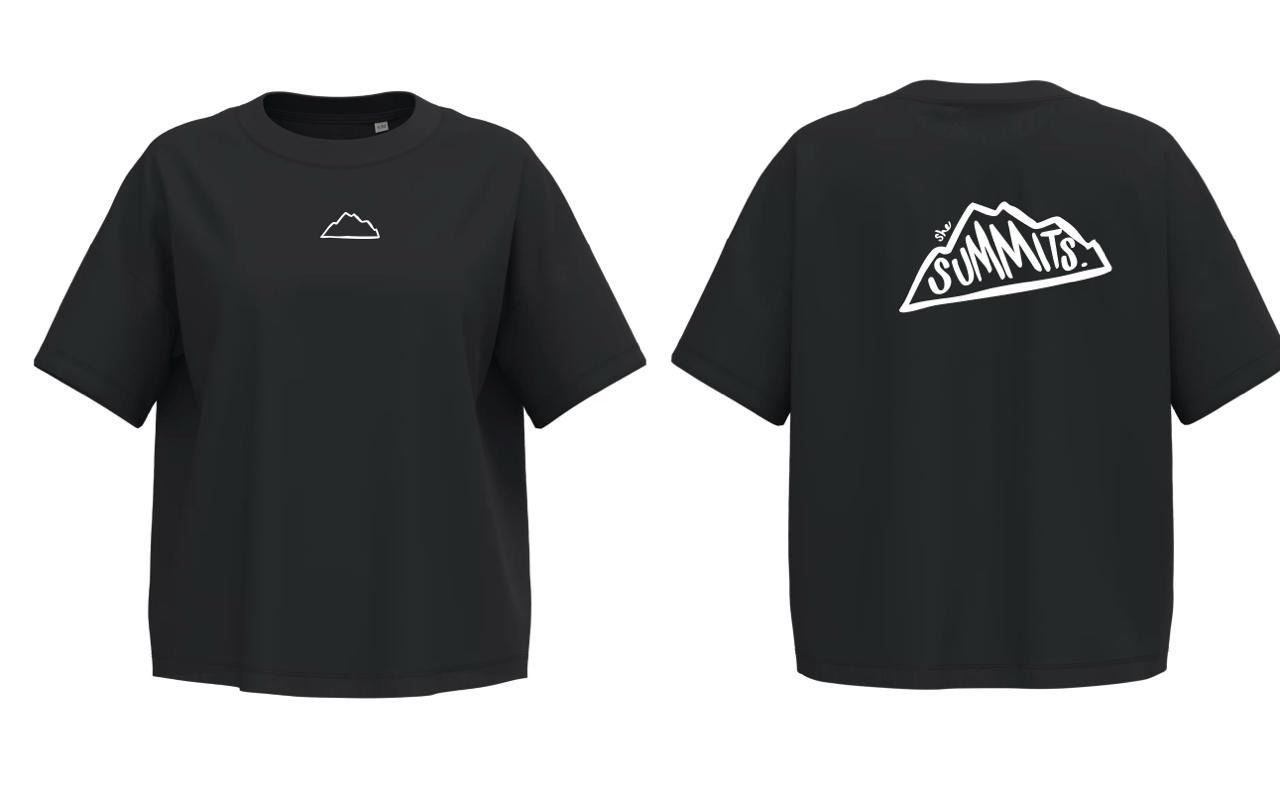 Dames T-shirt She Summits - zwart