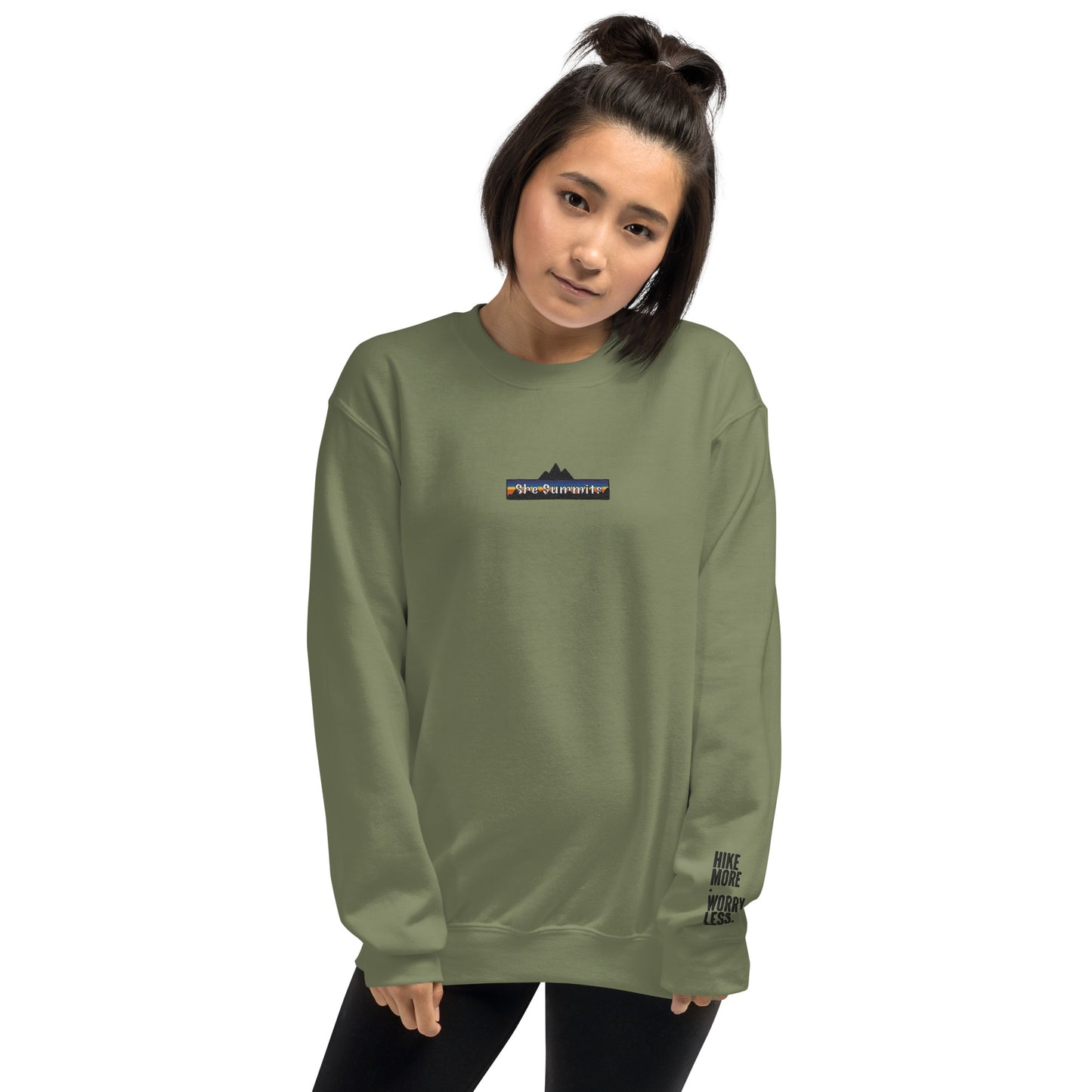 Uniseks sweatshirt - She Summits - Hike more worry less